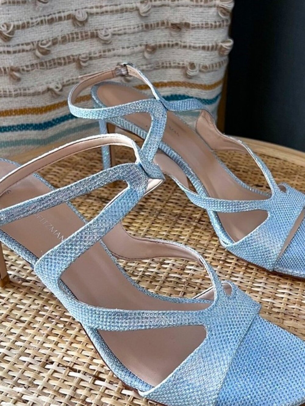 Stuart Weitzman Mariposa Periwinkle Strappy Heels Sandals